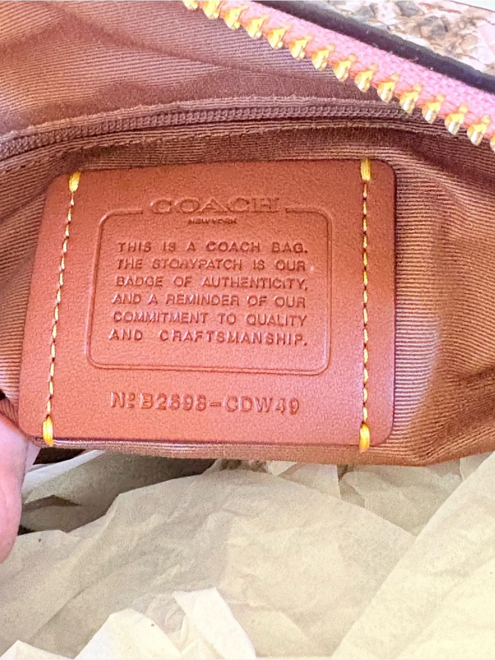 Coach Pink Snake-Print Satchel with Matching Wallet and Charm Chain